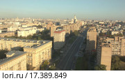 Москва на рассвете. Видео с высоты птичьего полёта. Стоковое видео, видеограф Евгений Ковалев / Фотобанк Лори