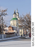 Зима в Ельце. Улица Льва Толстого. Церковь Преображения Господня (2015 год). Редакционное фото, фотограф Илюхина Наталья / Фотобанк Лори