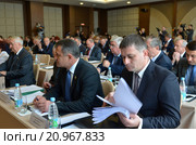 Делегация парламента Южной Осетии на конференции (2014 год). Редакционное фото, фотограф Анна Мартынова / Фотобанк Лори