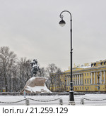 Зимний Санкт-Петербург. Сенатская площадь (2016 год). Стоковое фото, фотограф Александр Алексеев / Фотобанк Лори