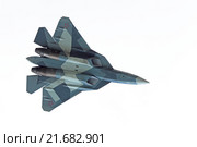 Международный авиационно-космический салон МАКС-2015. Перспективный авиационный комплекс фронтовой авиации ПАК ФА, Т-50 - многоцелевой истребитель пятого поколения. Редакционное фото, фотограф Игорь Долгов / Фотобанк Лори