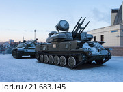 Тула. Музей оружия. Выставка российской военной техники «Стальные стражи». Самоходная зенитная установка ЗСУ-23-4 «Шилка» (2016 год). Редакционное фото, фотограф Литвяк Игорь / Фотобанк Лори