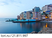 Отели на берегу Черного моря в Крыму (2015 год). Стоковое фото, фотограф Александр Замоткин / Фотобанк Лори