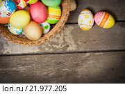 Easter eggs in the basket. Стоковое фото, фотограф Типляшина Евгения / Фотобанк Лори