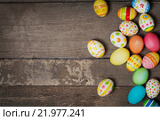 Easter eggs on wooden. Стоковое фото, фотограф Типляшина Евгения / Фотобанк Лори