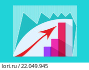 Бизнес график роста со стрелкой. Вектор. Стоковая иллюстрация, иллюстратор Ира Кураленко / Фотобанк Лори