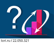 Бизнес- инфографика .  Знак вопроса на фоне графика, тени. Вектор. Стоковая иллюстрация, иллюстратор Ира Кураленко / Фотобанк Лори