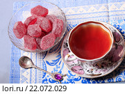 Чай с мармеладом. Стоковое фото, фотограф Яна Королёва / Фотобанк Лори