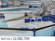 Международный авиационно-космический салон МАКС-2015. Модель сверхзвукового делового пассажирского самолета (СДС/СПС) Редакционное фото, фотограф Игорь Долгов / Фотобанк Лори