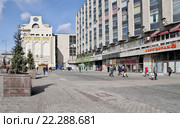 Москва, Тверская улица, весна. Площадь у выхода из метро "Пушкинская" после сноса торговых павильонов (2016 год). Редакционное фото, фотограф Илюхина Наталья / Фотобанк Лори