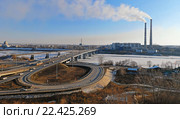 Кемерово. Вид на Кемеровскую ГРЭС и Кузнецкий мост (2016 год). Стоковое фото, фотограф Цибаев Алексей / Фотобанк Лори