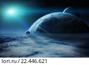Sunrise over planets in space. Стоковая иллюстрация, иллюстратор sebastien decoret / PantherMedia / Фотобанк Лори