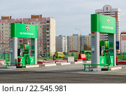 Автоматическая АЗС, ул. Чечерская, Гомель, Беларусь (2016 год). Редакционное фото, фотограф Ольга Коцюба / Фотобанк Лори