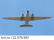 Международный авиационно-космический салон МАКС-2015. Douglas DC-3 / C-47A Skytrain - американский ближнемагистральный транспортный самолет разработанный в 1935 году предприятием Douglas Aircraft Company. Редакционное фото, фотограф Игорь Долгов / Фотобанк Лори