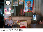 Традиционный интерьер в одном из китайских жилых домов, Китай (2013 год). Редакционное фото, фотограф Николай Винокуров / Фотобанк Лори