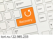 Белая концептуальная клавиатура - Клавиша "Recovery" ("Восстановление") Стоковое фото, фотограф Самохвалов Артем / Фотобанк Лори