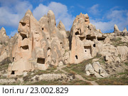 Изрезанные скалы Каппадокии солнечным днем. Турция (2015 год). Стоковое фото, фотограф Виктор Карасев / Фотобанк Лори