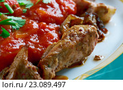 grilled meat with chili sauce. Стоковое фото, фотограф Александр Fanfo / Фотобанк Лори
