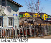 Село Усть-Уса, Усинский район, Коми (2016 год). Стоковое фото, фотограф Сергей Гаврилов / Фотобанк Лори