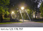 Макаровский пешеходный мост в Кронштадте. Санкт Петербург. Стоковое фото, фотограф Mikhail Starodubov / Фотобанк Лори