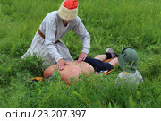 Массаж древнего русича (2016 год). Редакционное фото, фотограф Анатолий Матвейчук / Фотобанк Лори