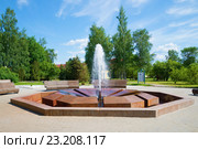 Фонтан Муравьева крупным планом солнечным июньским днем. Курорт Старая Русса, Новгородская область (2016 год). Редакционное фото, фотограф Виктор Карасев / Фотобанк Лори
