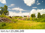 Сельский пейзаж на фоне голубого неба. Стоковое фото, фотограф Сергей Овчинников / Фотобанк Лори