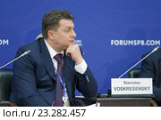 Александр Морозов - заместитель Министра промышленности и торговли Российской Федерации на Петербургском международном экономическом форуме ПМЭФ-2016. Редакционное фото, фотограф Игорь Долгов / Фотобанк Лори