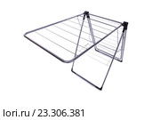 Collapsible clotheshorse isolated on the white background. Стоковое фото, фотограф Elnur / Фотобанк Лори