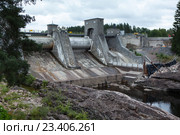 Иматранкоски. Искусственный водоскат в Финляндии, на реке Вуокса. Иматра (2016 год). Стоковое фото, фотограф Кекяляйнен Андрей / Фотобанк Лори