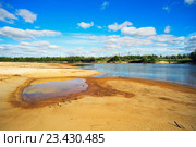 Песчаные отмели на реке Аган. Летний пейзаж. Стоковое фото, фотограф Алексей Маринченко / Фотобанк Лори