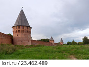 Смоленская крепость. Башни Долгочевская, Воронина, Заалтарная (2016 год). Стоковое фото, фотограф Александр Щепин / Фотобанк Лори
