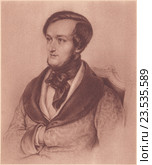 Вильгельм Рихард Вагнер(Wilhelm Richard Wagner)-немецкий композитор и теоретик искусства.Старая фототипия СССР 1939 года. Стоковая иллюстрация, иллюстратор александр афанасьев / Фотобанк Лори