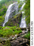 Jungle landscape with flowing water of Khlong Lan waterfall in Kamphaeng Phet province at deep tropical rain forest. Khlong Lan National Park, Thailand (2016 год). Стоковое фото, фотограф Natalia Sidorova / Фотобанк Лори