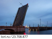 Санкт-Петербург.  Разведенный Троицкий мост (2016 год). Стоковое фото, фотограф Литвяк Игорь / Фотобанк Лори