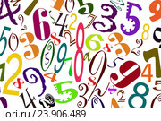 Цифры разных шрифтов на белом фоне. Стоковая иллюстрация, иллюстратор Сергеев Валерий / Фотобанк Лори