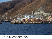 Порт Байкал - терминальная станция на Кругобайкальской железной дороге (2014 год). Стоковое фото, фотограф Юлия Батурина / Фотобанк Лори