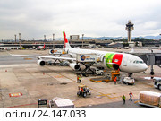 TAP Portugal Airbus A340 (2015 год). Редакционное фото, фотограф Art Konovalov / Фотобанк Лори