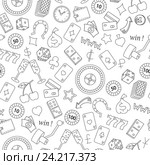 Бесшовный фон на тему азартных игр. Стоковая иллюстрация, иллюстратор Наталья Загорий / Фотобанк Лори