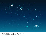 Ночное небо с крупными звездами. Космос. Стоковая иллюстрация, иллюстратор Алексей Григорьев / Фотобанк Лори