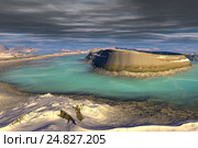 Fantasy alien planet. Mountain and lake. 3D illustration. Стоковая иллюстрация, иллюстратор Parmenov Pavel / Фотобанк Лори