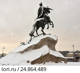 Зимний Санкт-Петербург. Медный всадник (2017 год). Редакционное фото, фотограф Александр Алексеев / Фотобанк Лори