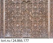Ornamental design of Gilded Room (Cuarto dorado) of Alhambra (2016 год). Редакционное фото, фотограф Яков Филимонов / Фотобанк Лори