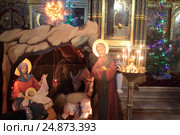 Рождественский вертеп в Тихвинском храме Коломны (2017 год). Стоковое фото, фотограф Дмитрий Неумоин / Фотобанк Лори
