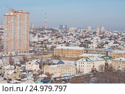 Город Волгоград, обзорный вид на частный сектор и новостройку (2016 год). Стоковое фото, фотограф Андрей Ижаковский / Фотобанк Лори