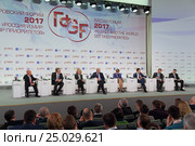 Гайдаровский форум 2017. Панельная дискуссия "Устойчивый экономический рост: модель для России" Редакционное фото, фотограф Игорь Долгов / Фотобанк Лори