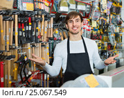 Professional friendly salesman working and smiling. Стоковое фото, фотограф Яков Филимонов / Фотобанк Лори