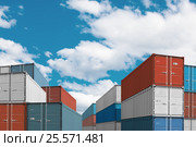 Export import cargo containers bulk in port or harbor 3d illustration. Стоковое фото, фотограф Андрей Кузьмин / Фотобанк Лори