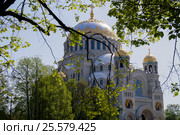 Морской собор Святителя Николая Чудотворца в городе Кронштадте Ленинградской области. Весна. (2014 год). Стоковое фото, фотограф Девятова Марина / Фотобанк Лори