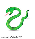 Cartoon Green Snakes. Стоковая иллюстрация, иллюстратор Valerii Stoika / Фотобанк Лори